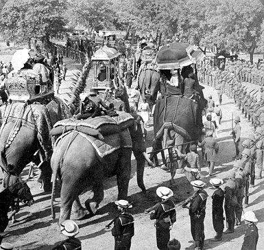 The elephants leaving the city